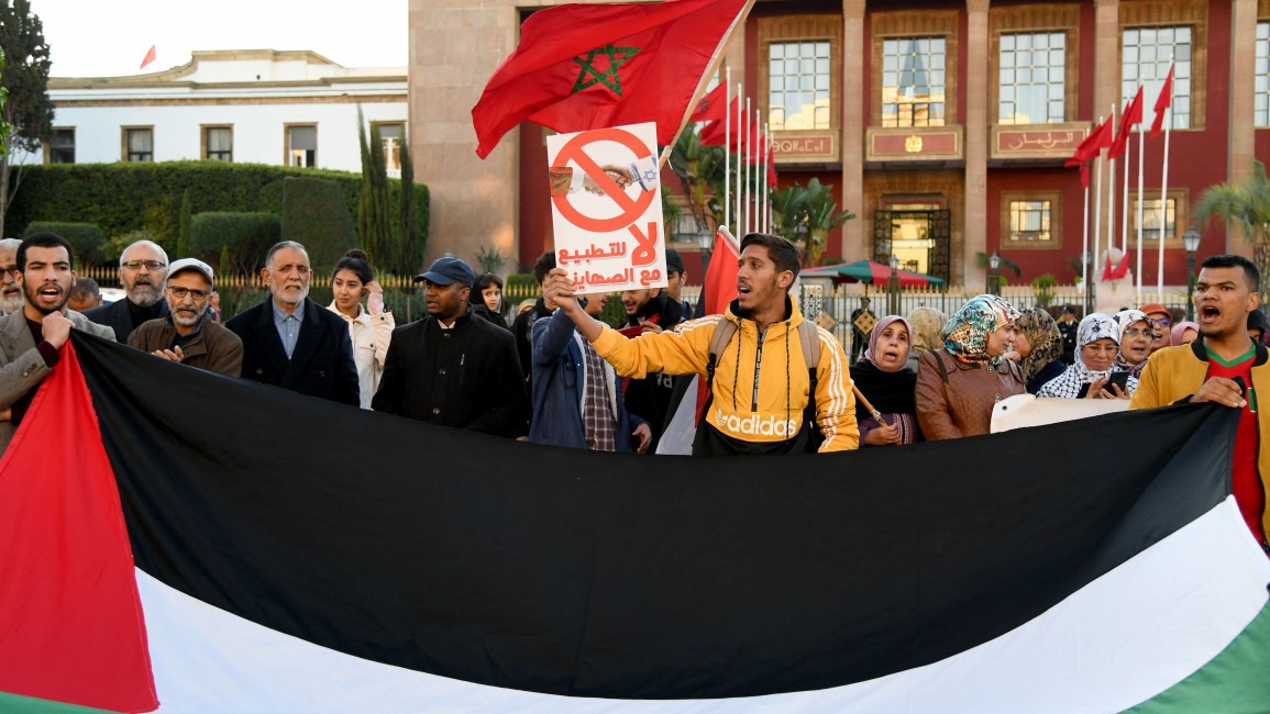 Warga Maroko Protes Kesepakatan Normalisasi Maroko-“Israel”